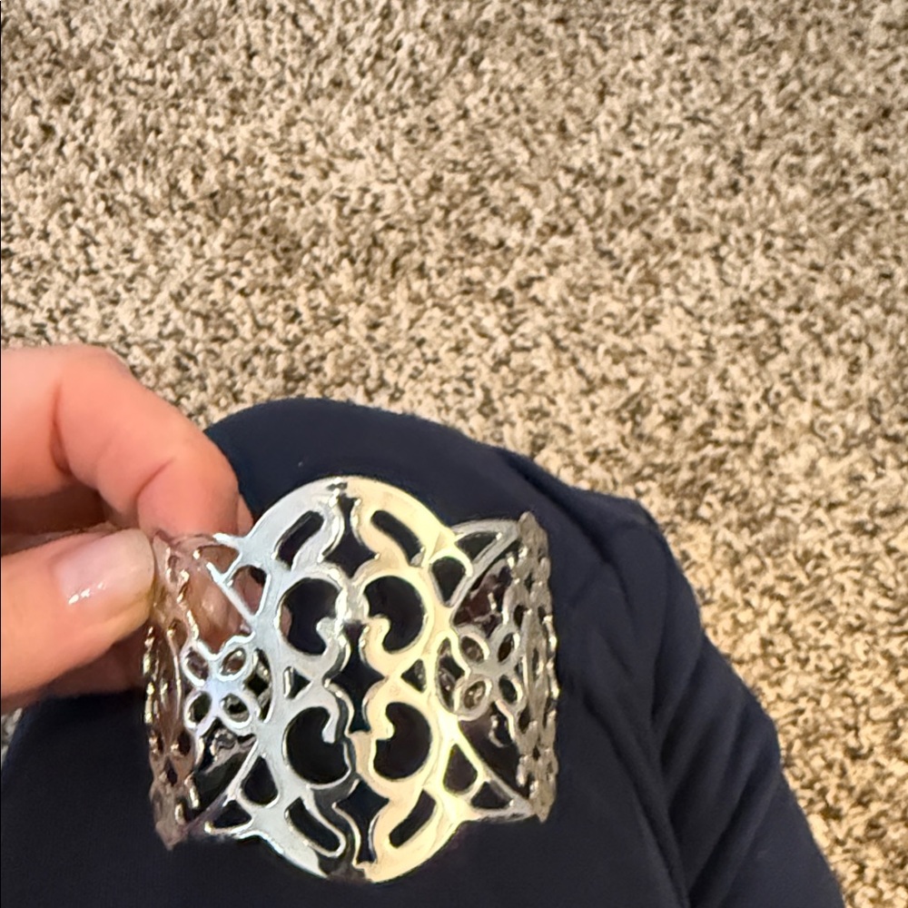 Elegant Silver Filigree Cuff Bracelet